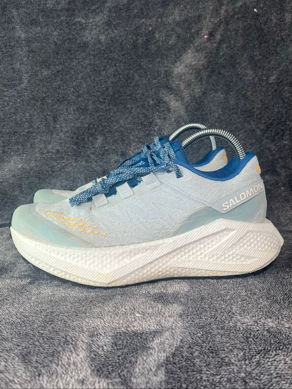 Salomon Aero Glide 2 GRVL Running Shoes Womens Size 7 Blue Silver Grey 478118